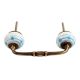Blue Striped Dotted Cackle Ceramic Bridge Handle